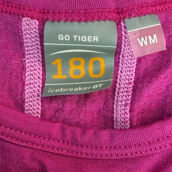 ICEBREAKER Go Tiger 180 Merino Wool Long Sleeve Thumbhole Layer Top Size Medium - Picture 4 of 6